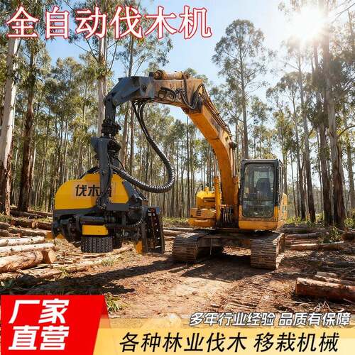 挖机改伐木锯智能操作车载式砍树机切割木材锯树机全自动伐木机