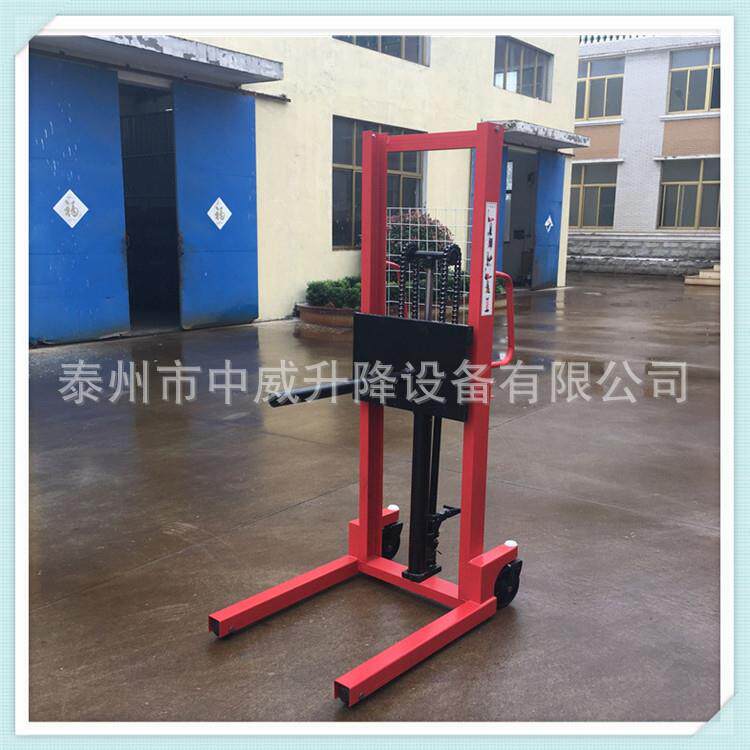 供应圆筒型手动装卸车货物举高车油压升高车 仓储堆高搬运机