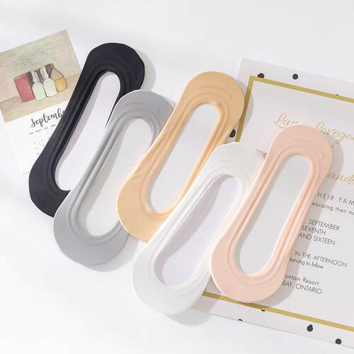 Women's socks 4pairs of low-cut anti-slip inner lining flat