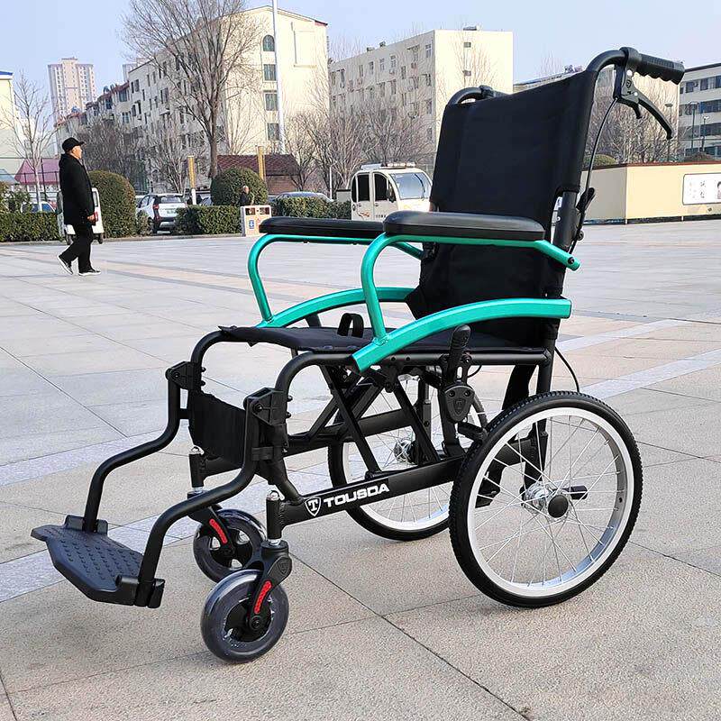 铝合金旅游手推车可推坐老年购物超轻可携式折叠老人旅行轮椅小型