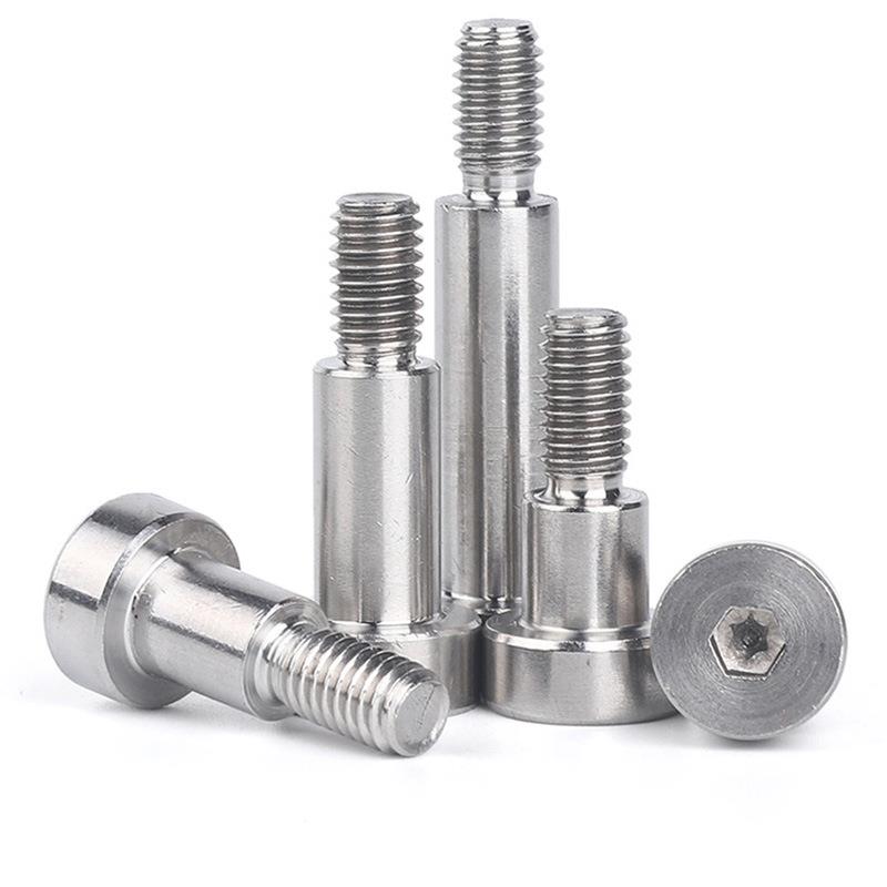 304不锈钢GB52M81不滚花塞打螺丝钉凸肩轴QEJ肩螺等高M限位栓3-10