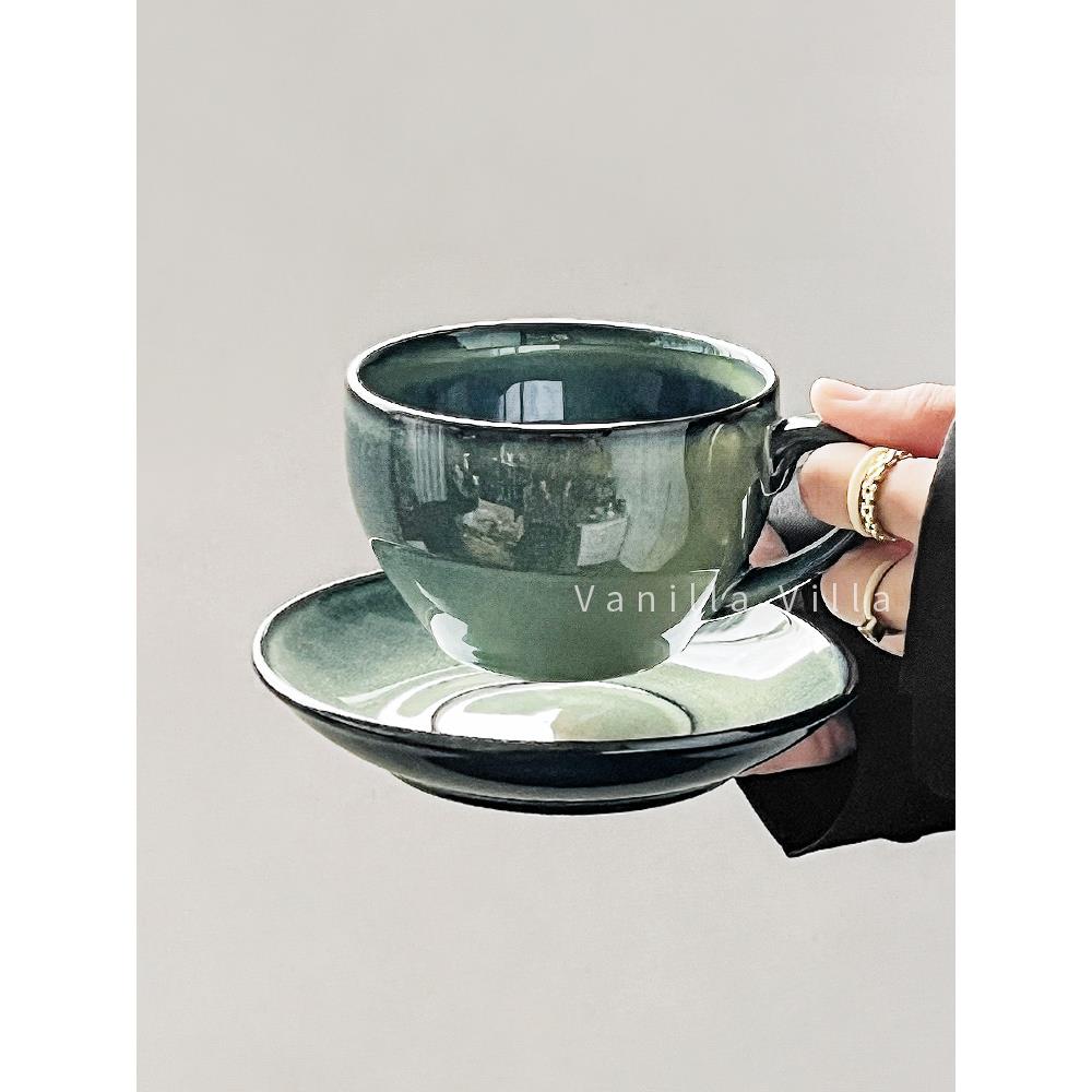 高颜值咖啡杯陶瓷复古拉花杯碟套装情侣杯子创意拿铁dirty杯