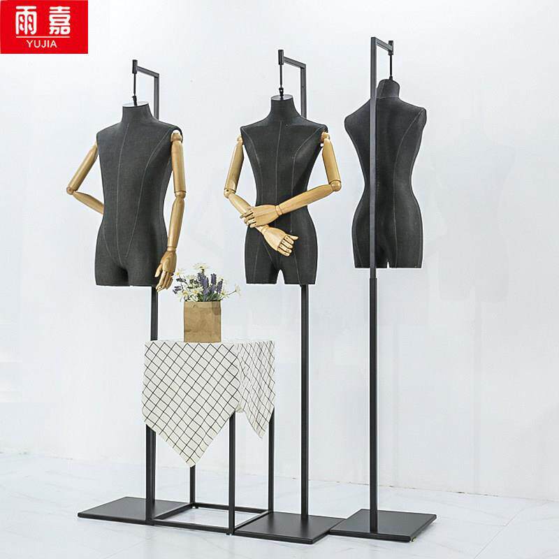 高档服装店橱窗吊挂模特道具女装半身人台展示架全身男装模特架子
