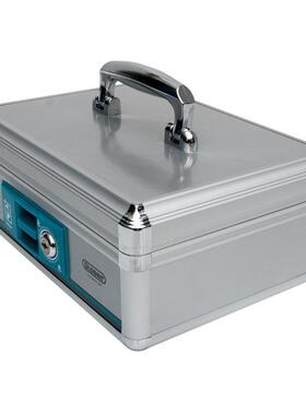 金隆兴收银箱B398铝合金钱柜手提带锁金库钱箱双层保管现金收款箱