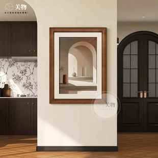 现感代高级厅装饰gw0004画玄关空间感筑风景手绘油画建中古客风小