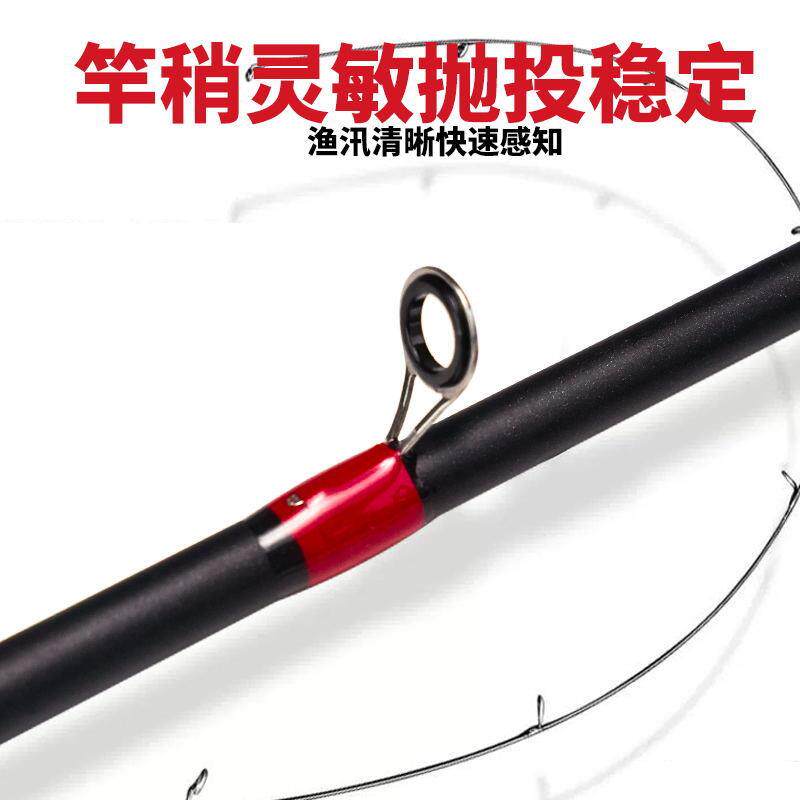 新款直销微物路滑打黑钓鱼竿新款远投路亚竿M调双握把抛竿枪柄直