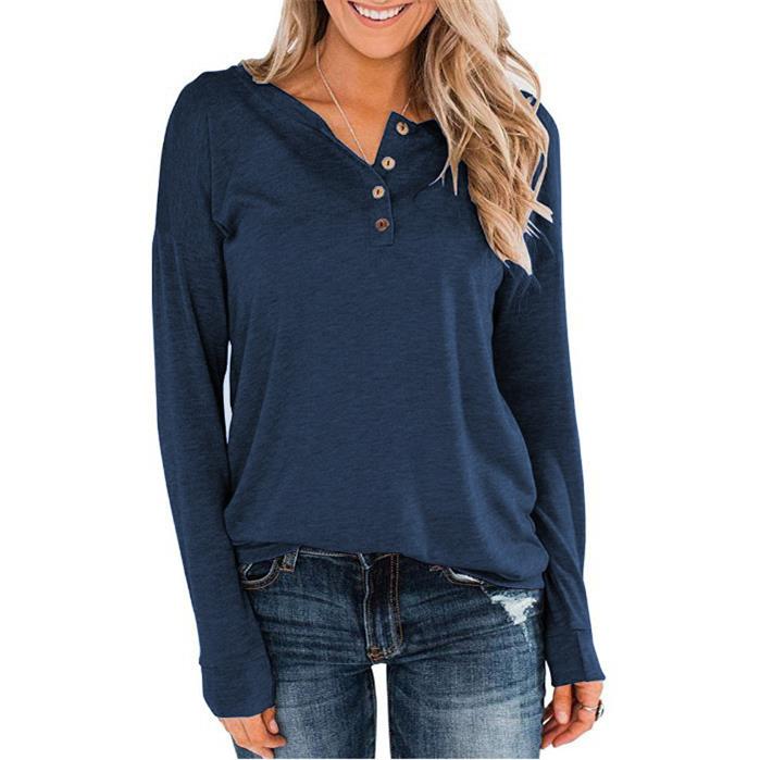 Womens solid color knitted long sleeve round neck pullover