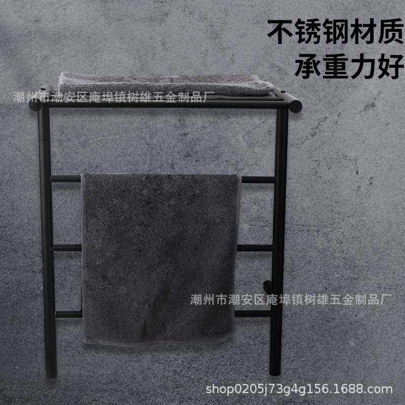 毛巾架不锈钢黑色物四C0711层功能架浴巾架酒店卫生多间置浴室毛