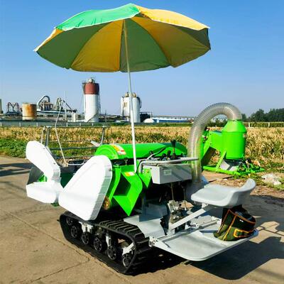 2025款出口版水稻联合收割机全喂入式微型水稻收获脱粒机195柴油