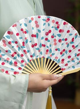 新款折扇新中式国风迷你扇子古风旗袍小折扇复古随身携带折叠扇女