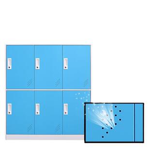 深圳彩色铁皮更衣柜幼儿园储物柜学校教室学生书包柜多门矮柜收纳
