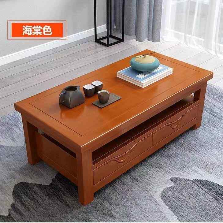 实木茶几茶简约现代中客厅家具多户功式能桌大小型带抽屉收纳厂家