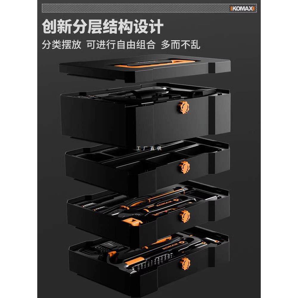 家用日常工具箱套装多功能五金大全电工维修家庭车载组合全套