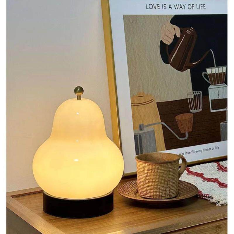 梨子灯奶油台灯卧室客厅创意奶油风触摸开关氛围高级感装饰小夜灯