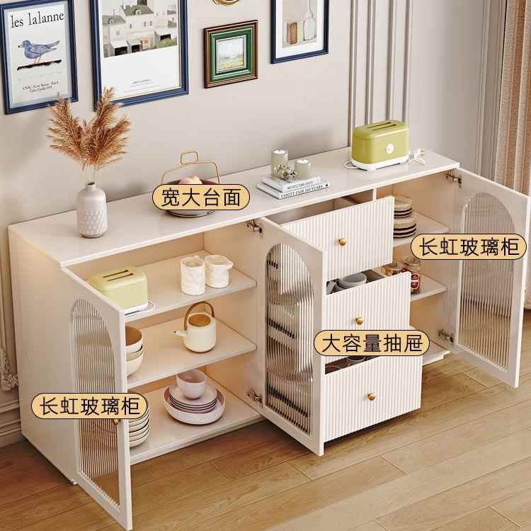 家用餐边柜靠墙收纳柜多能物柜餐厅橱柜碗储茶水柜玄关柜PUO斗功