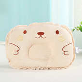 婴儿四季 2岁宝宝彩棉卡通枕头新生儿防偏头枕头 纯棉定型枕0