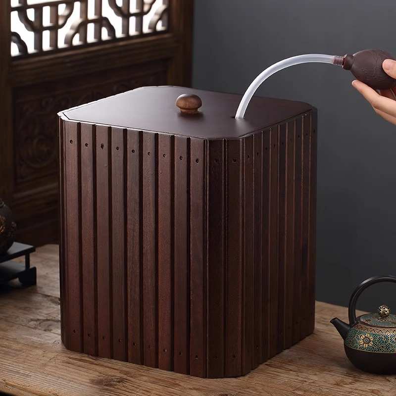 花梨实木茶水桶茶具配件废水桶茶渣桶茶桶小号家用功夫茶道