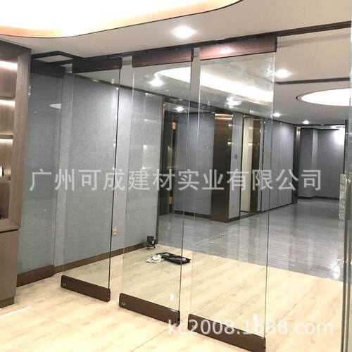 活动玻璃隔断五金配件折叠悬挂玻璃夹隔墙吊趟门无框玻璃折叠门