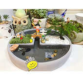 BK2019 盆栽模 圆形混凝土水泥楼梯花盆多肉花器硅胶模具个性