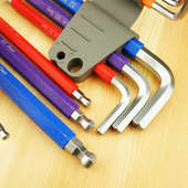 福冈彩色护套水雾球头内六方组套中长9pcs内六角扳手套装 3301B