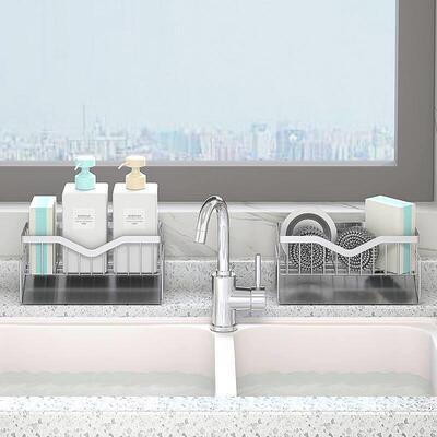 SU304 Kitchen sink sponge drainage storage rack organizer