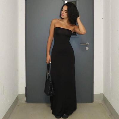 Women Color Tube Dress Fitted Dresses Fashionable Sleeveless