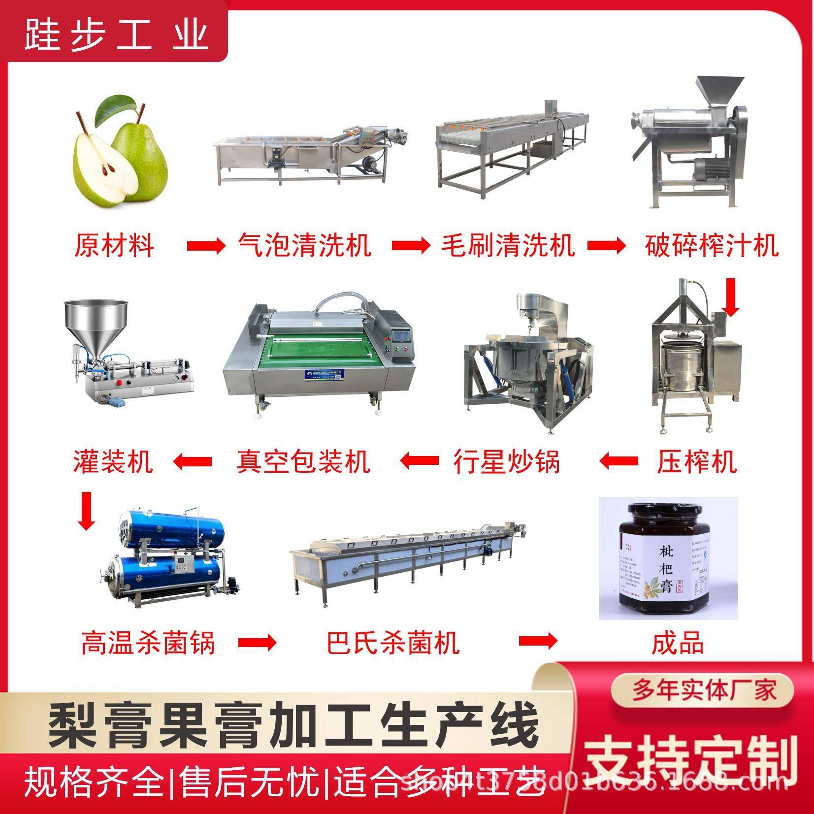 雪梨清洗榨汁机整套梨膏加工设备大型熬膏机梨汁浓缩机
