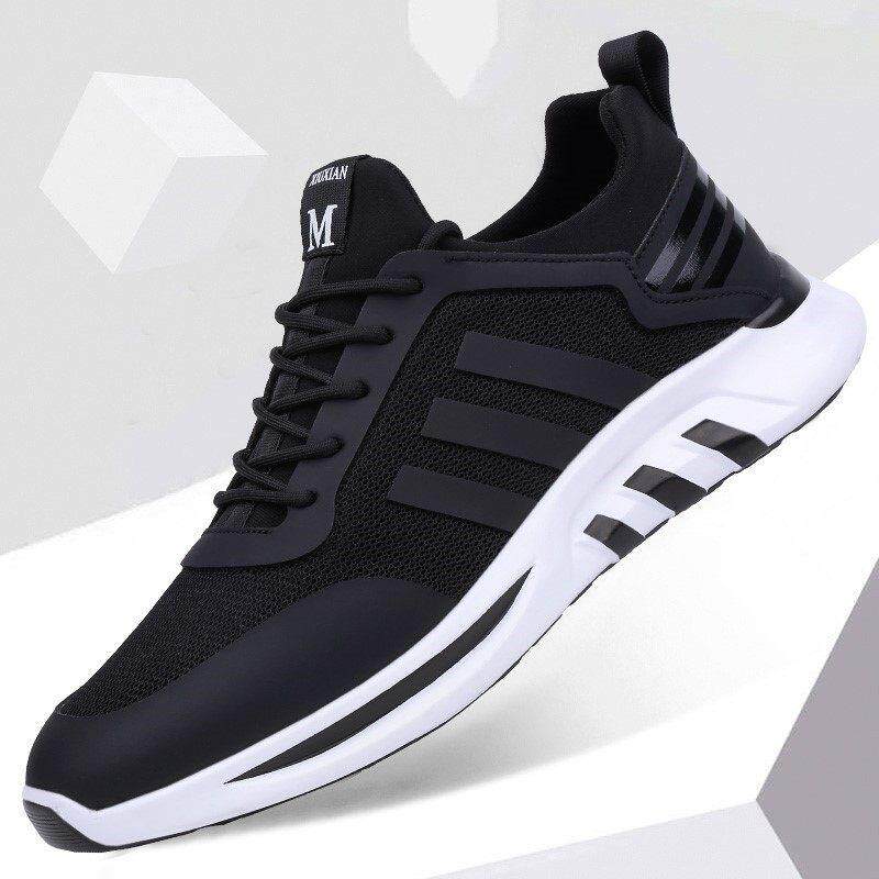 高档男鞋春秋季透气休闲潮鞋男款软底防臭轻便男士运动鞋网面品牌
