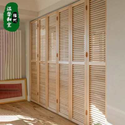 百叶门卧室衣帽间推拉柜门遮光透气百叶窗阳台客厅隔断百叶折叠门