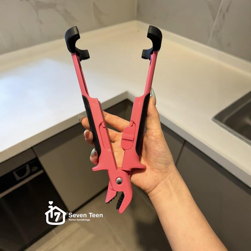 黑粉色防烫夹碗神器二合一提盘器厨房隔热夹烤盘蒸菜夹硅胶防滑夹