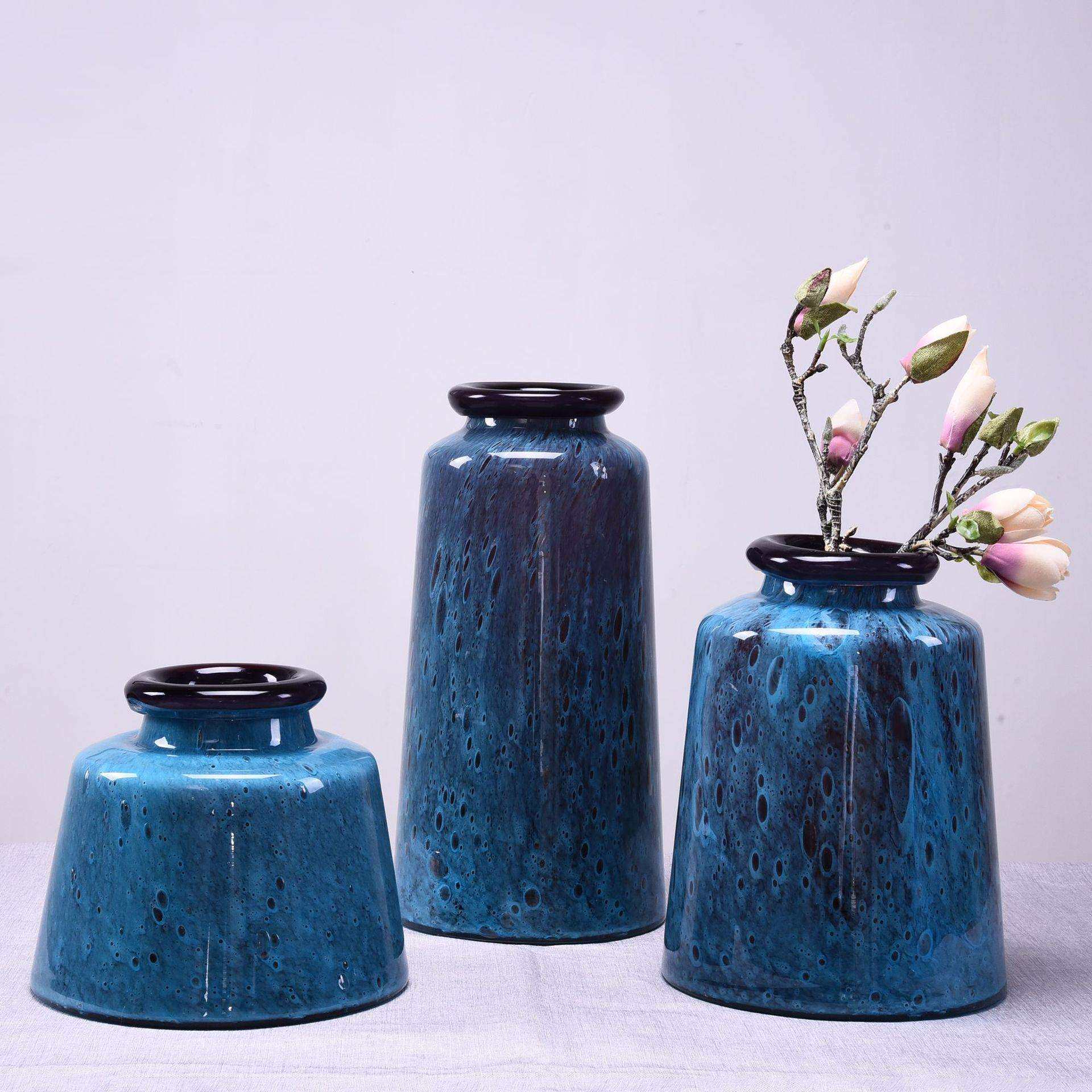 直销新中式落地花瓶工艺品摆件软装样板房家居工艺品