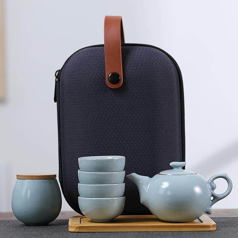 正品便携瓷式旅行功夫茶易套装陶简快杯一壶四式杯户外汽车便携茶