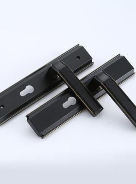 厂直销美式黑约色卧室房门HD63313执手锁家代简实木现门锁具静音