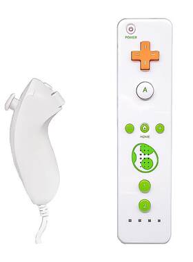 WII手柄 wii左右手柄内置加速器 2合1左右手柄 wii双中白绿左右裸