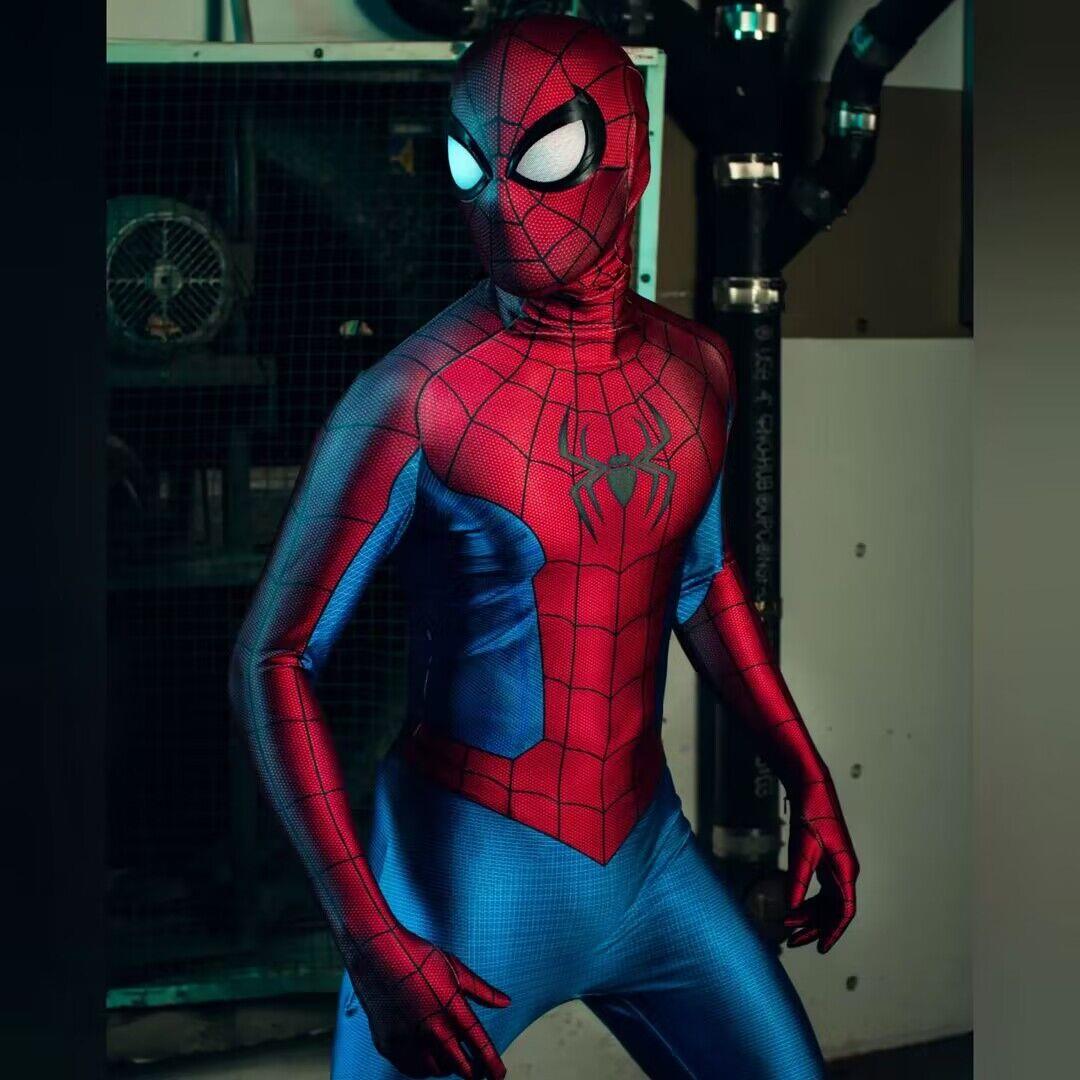 万圣节男款蜘蛛人连身紧身衣Spiderman Cosplay战衣角色扮演服