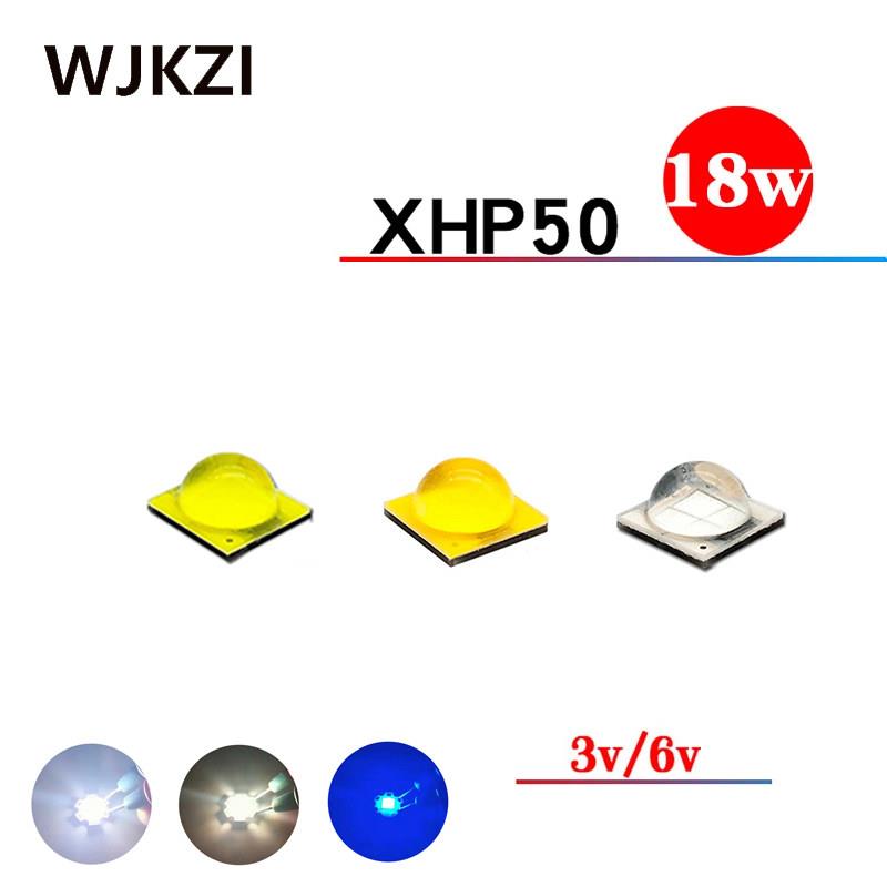 彷科锐p50灯珠二代20W白光暖白蓝光3V6V大功率强光LED灯珠