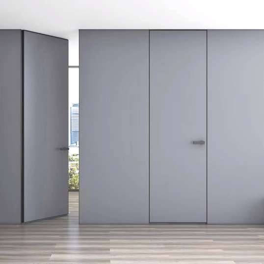 极窄隐框铝木门铝合金涂料隐框门带框铝合金室内门卧室门