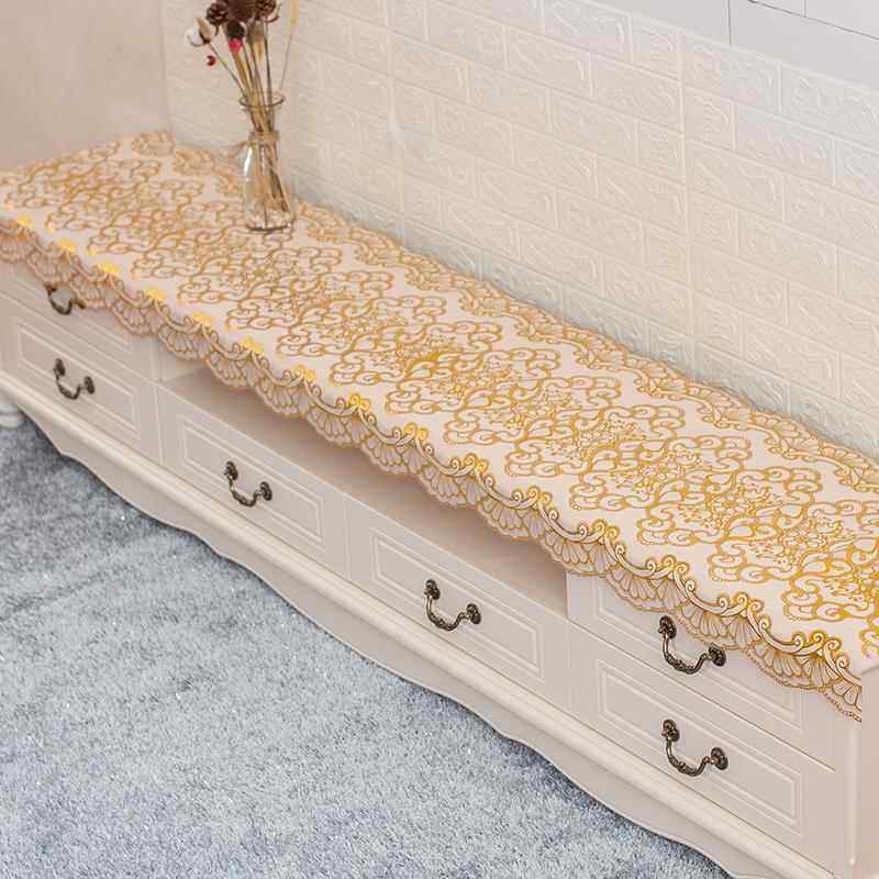 电视柜桌布防水PVC茶几桌布床头柜鞋柜盖布欧式田园长方形玄关垫