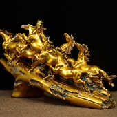 5ZW八骏马摆件客厅老板办公室书房酒柜书架公司前台装 饰乔迁开业