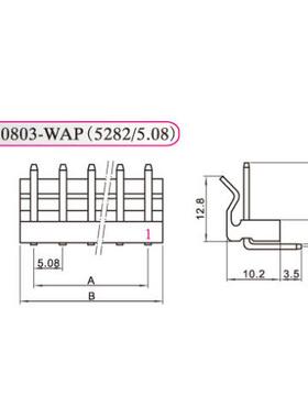 HX红星50803 CH5.08-2WAP/3A/4A/5A/6A/7A/8A 弯针座 平弯 5.08