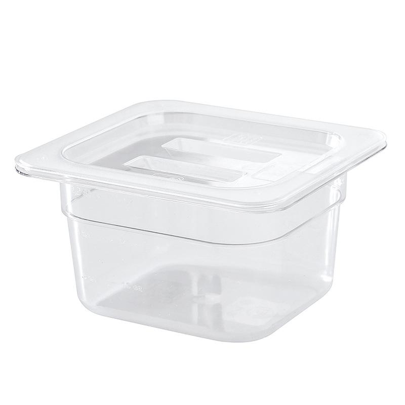 pc亚克力超市份数盒长方形麻辣烫菜盆盒子食品保鲜盒透明酱菜带盖