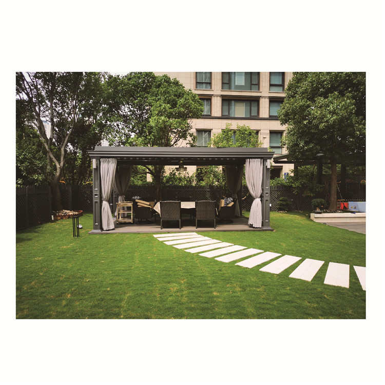 户外智能电动休闲遮阳铝合金凉亭雨棚欧式花园别墅庭院烧烤凉亭