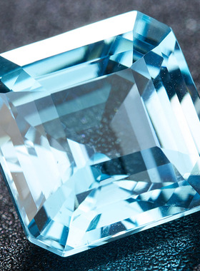 源头捡漏价 21.6克拉蓝色托帕石裸石戒面阿斯切彩色宝石 支持定制