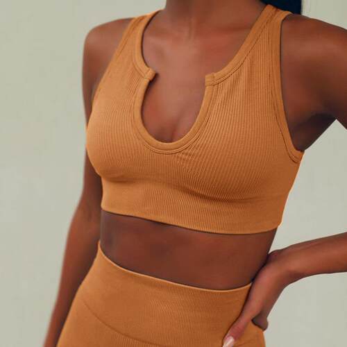 Knitted sports bra, women's running and fitness bra, yoga