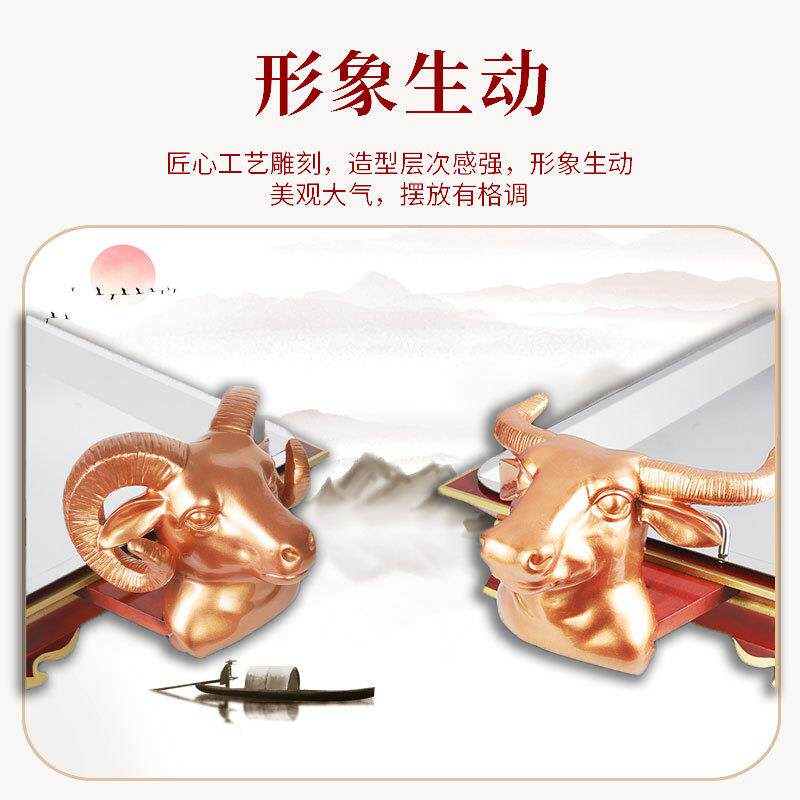 蒙古元素特色烤全羊盘子手把肉牛头宴托盘实木羊头盘可加热不锈钢