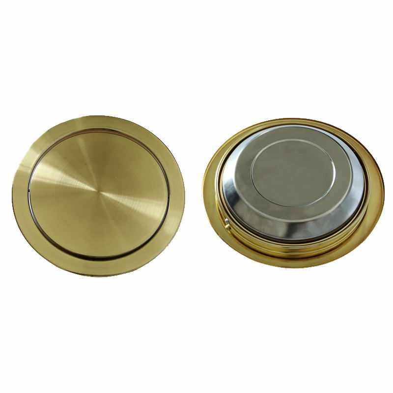 。家用厨房垃圾桶盖子挂桶不锈钢台面摇盖卫生间嵌入桌面带盖圆形