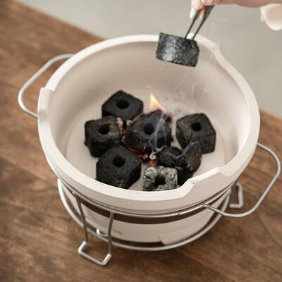 围炉煮茶烧烤炉家用室内户外装备老式打边炉陶土烤火炉子木炭泥炉