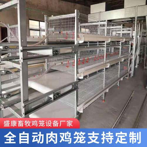 镀锌肉鸡笼框架雏肉鸡笼三层叠式鸡笼肉鸡笼肉鸡自动化养殖鸡笼