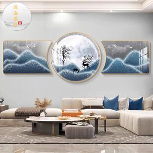 源盛集珍客厅装 高级壁画大气三联画寓意好沙发背景墙挂画 饰画新款