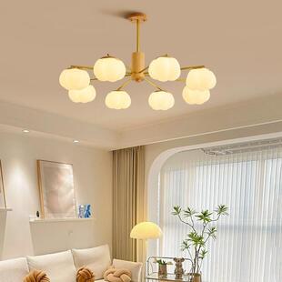 中古vie吊灯客厅主灯奶油原木风灯具现代简约卧室餐厅柿子灯